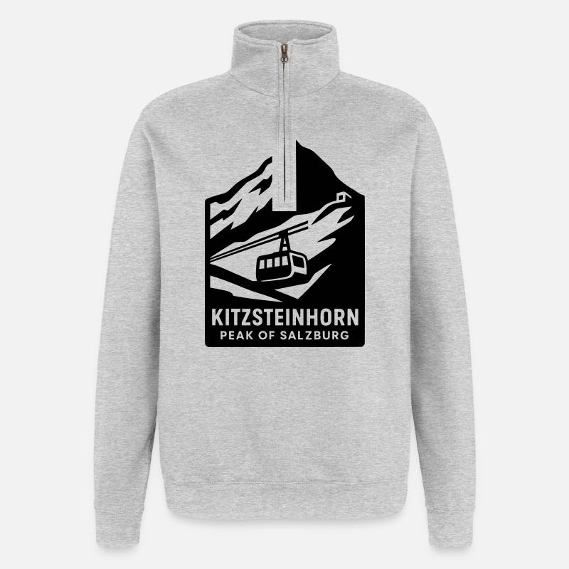 kitzsteinhorn alpen - Quarter-Zip-Sweatshirt - Grau meliert