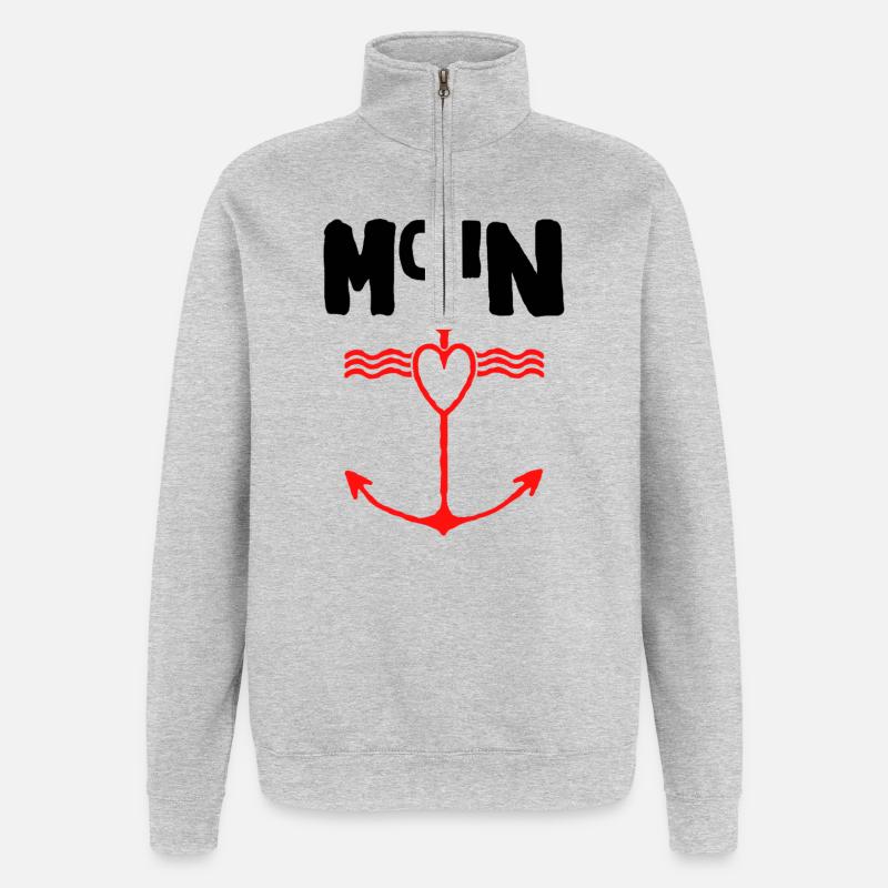 Projet de conception Moin Anker - Sweat à zip 1/4 - gris chiné