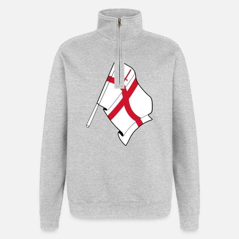 Drapeau de la ville de Londres - Sweat à zip 1/4 - gris chiné