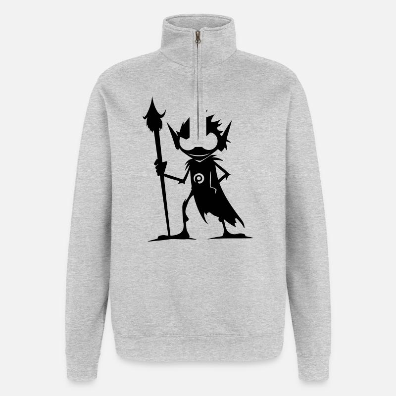 Goblin Orc - Quarter-Zip Sweatshirt - heather grey