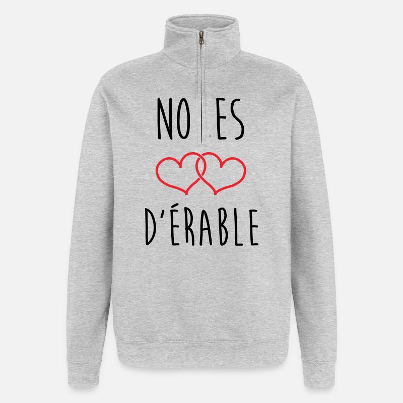 Noces d'Érable 58 ans de mariage - Sweat à zip 1/4 - gris chiné