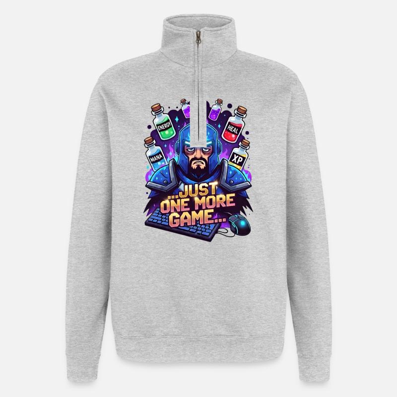 Encore un match - Sweat à zip 1/4 - gris chiné