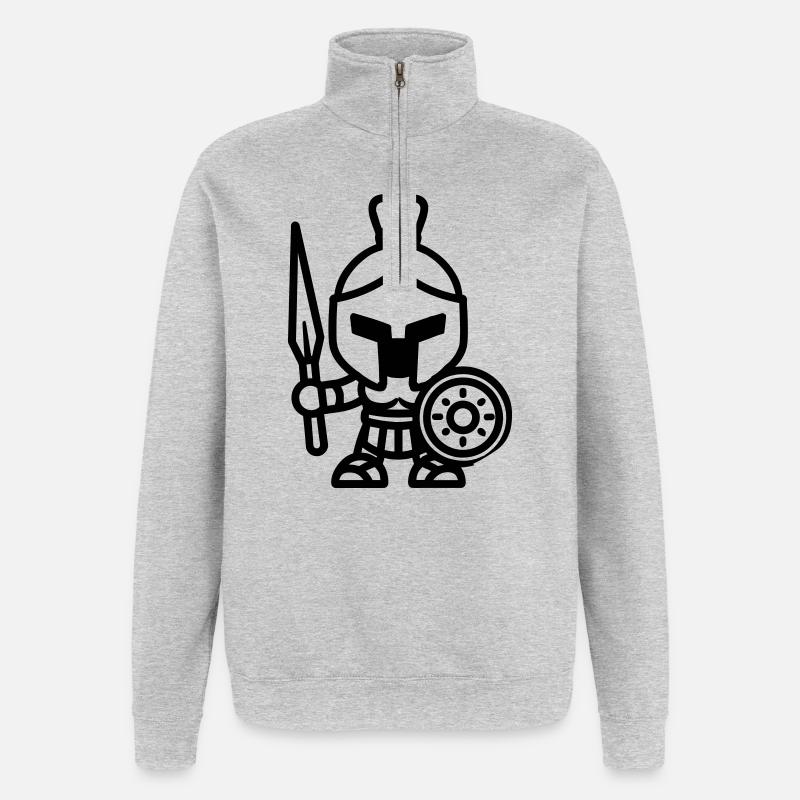 spartan - Sweat à zip 1/4 - gris chiné