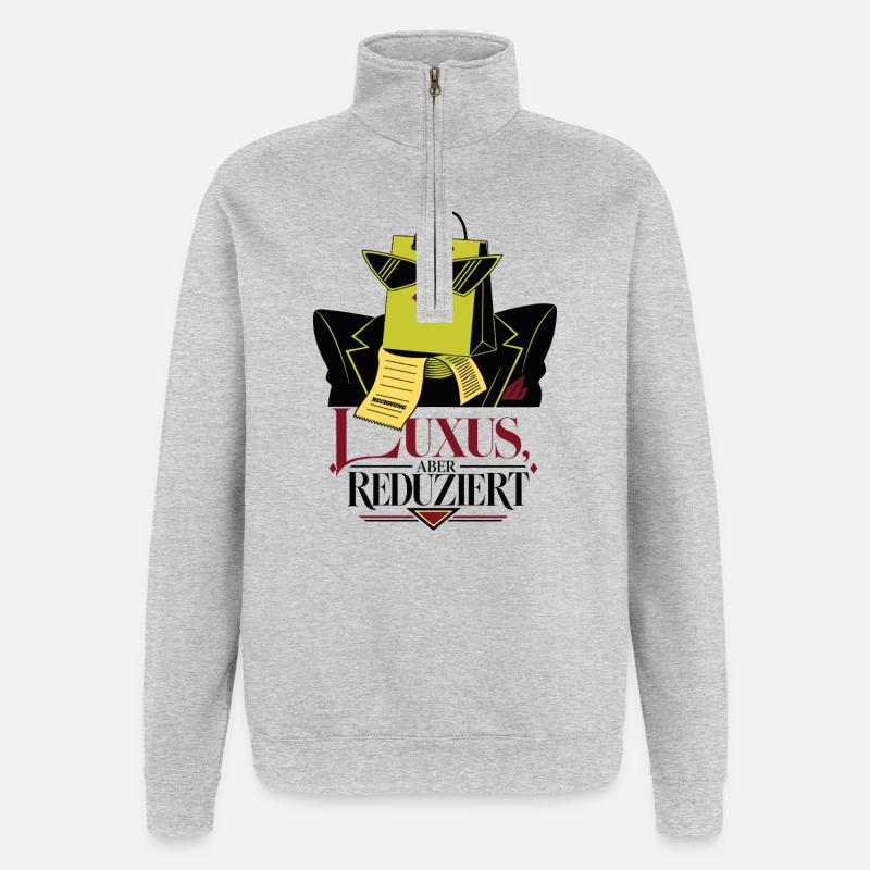 Luxe mais réduit - Sweat à zip 1/4 - gris chiné