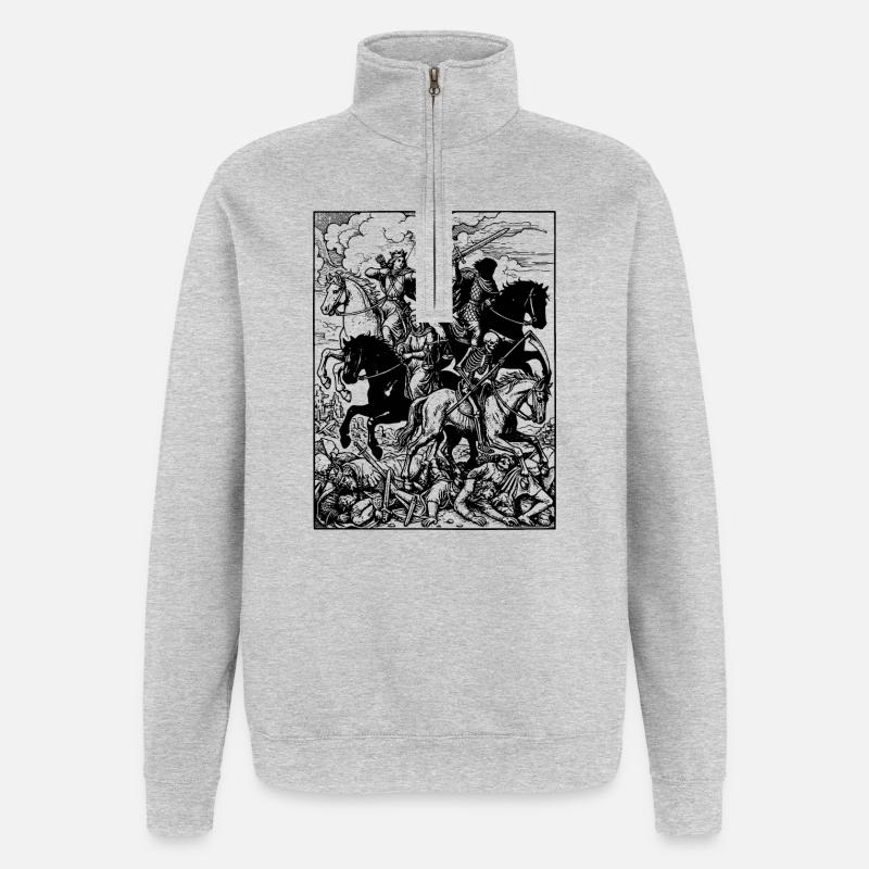 Quatre cavaliers de l’Apocalypse - Sweat à zip 1/4 - gris chiné