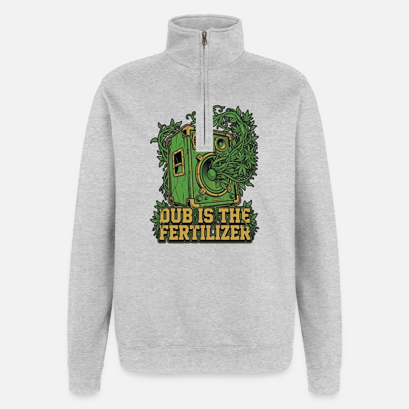 Dub Reggae Garden - Sweat à zip 1/4 - gris chiné