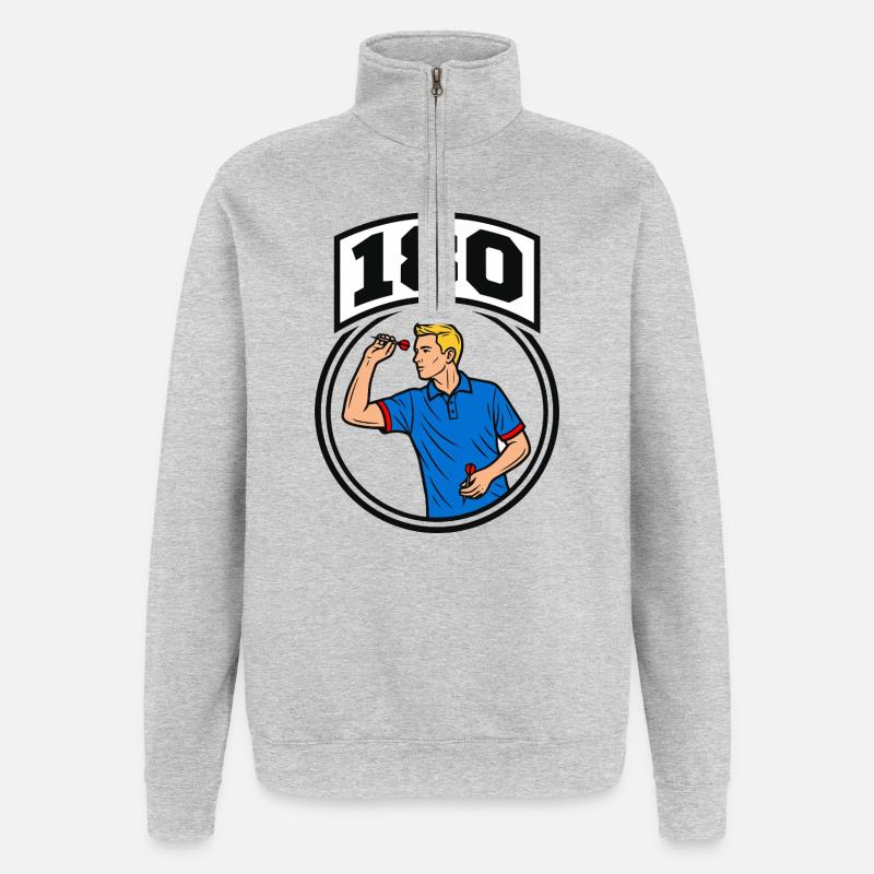 180 Pfeile - Quarter-Zip-Sweatshirt - Grau meliert