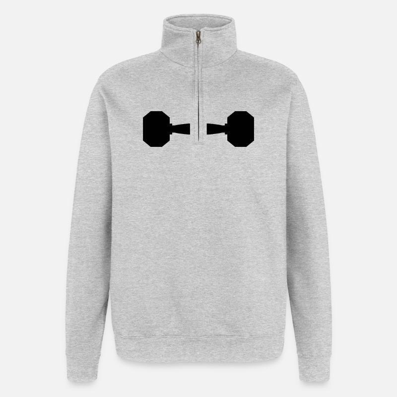 Haltère - Sweat à zip 1/4 - gris chiné
