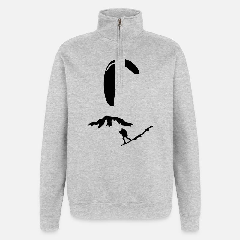 paragliding - Sweat à zip 1/4 - gris chiné