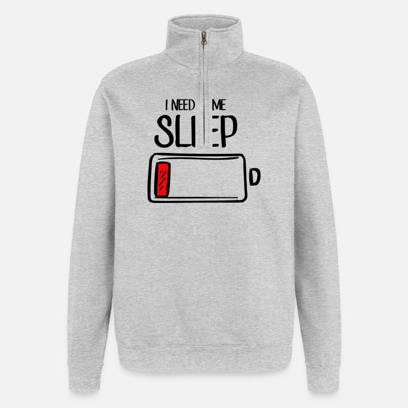 Crimson Stroke auf Schwarz - Quarter-Zip-Sweatshirt - Grau meliert