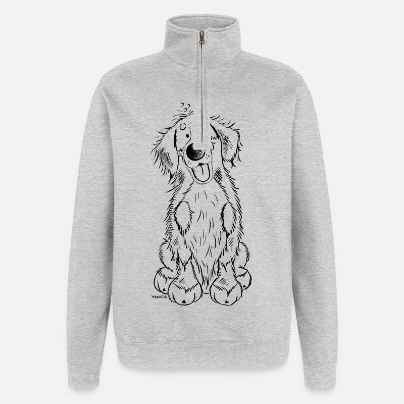Da ist der Berner Sennenhund - Quarter-Zip-Sweatshirt - Grau meliert
