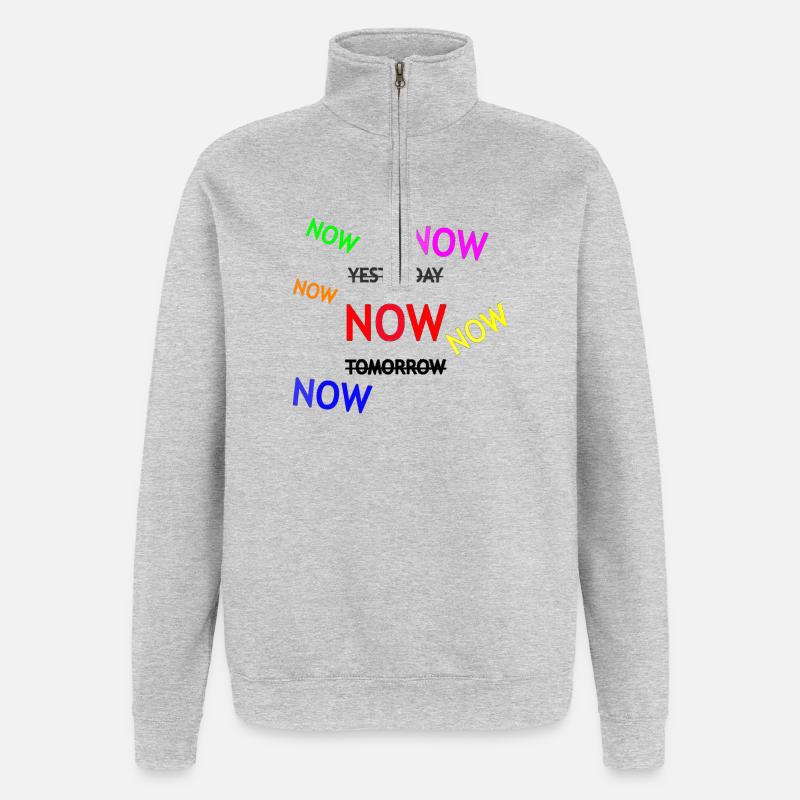 Dynamic Reminder Text Illustration - Quarter-Zip Sweatshirt - heather grey