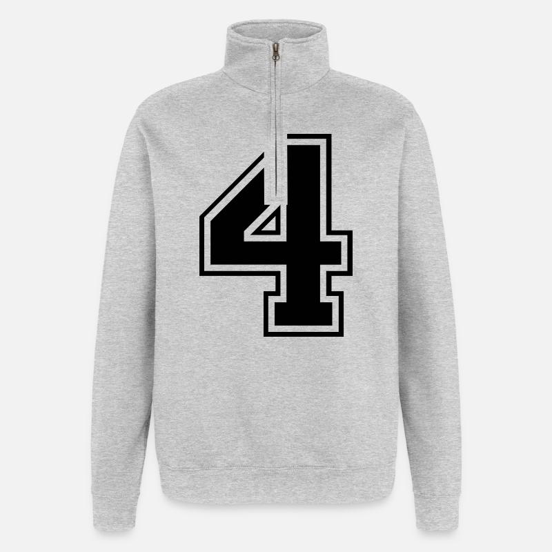 Rugby Rugby mit 4 Nummern - Quarter-Zip-Sweatshirt - Grau meliert