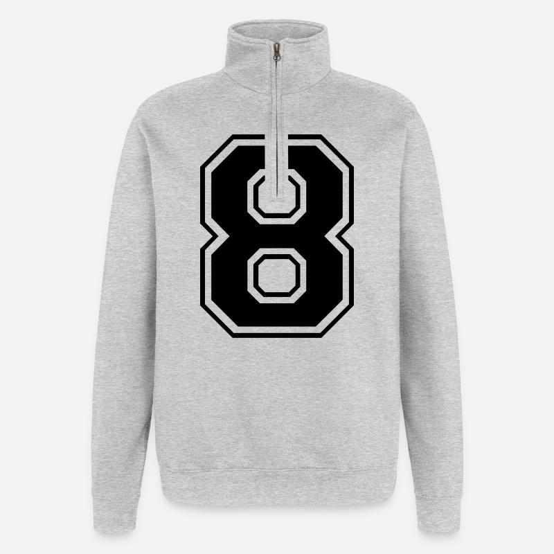 Rugby Rugby mit 8 Nummern - Quarter-Zip-Sweatshirt - Grau meliert