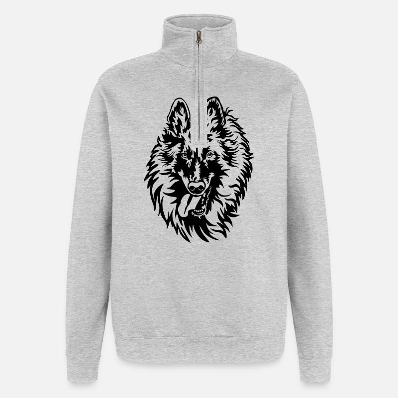 Tervuren Kopf - Quarter-Zip-Sweatshirt - Grau meliert