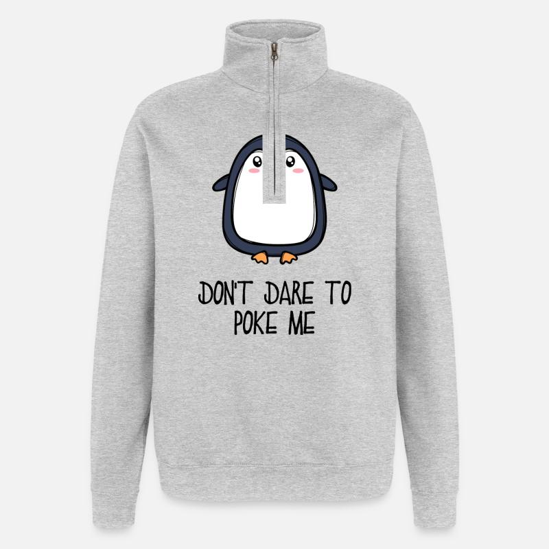 Cool Tier Vogel Statement Pinguin Südpol - Quarter-Zip-Sweatshirt - Grau meliert