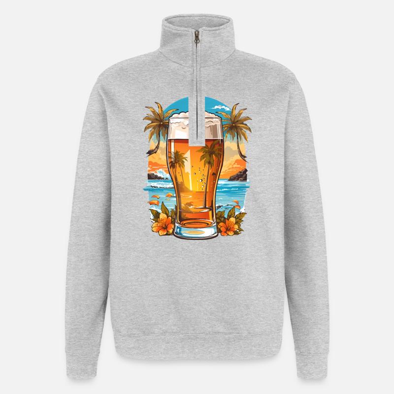 Strand Bier - Quarter-Zip-Sweatshirt - Grau meliert