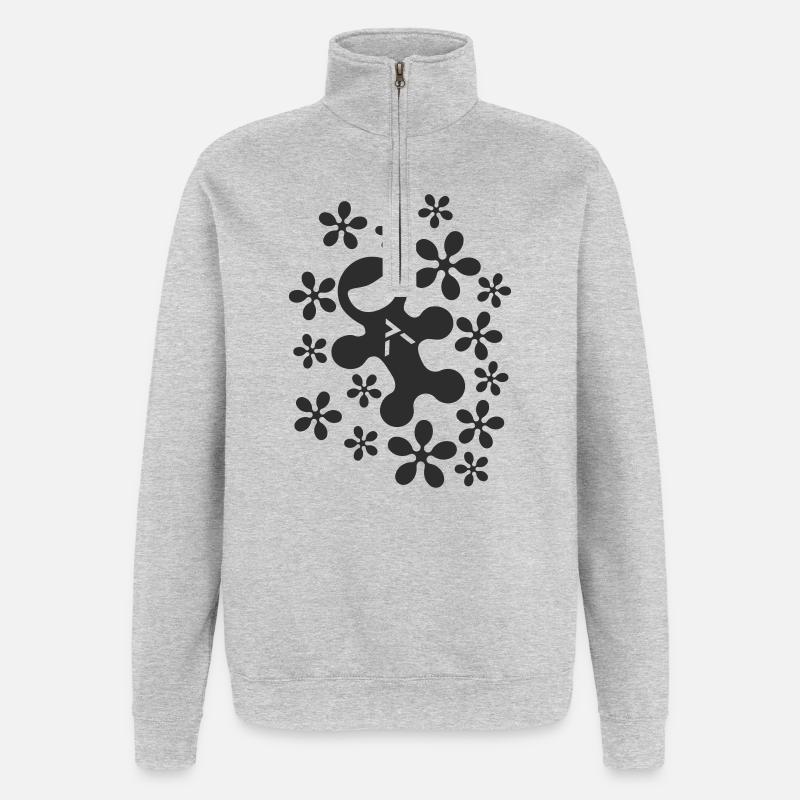 AstroA - Quarter-Zip-Sweatshirt - Grau meliert