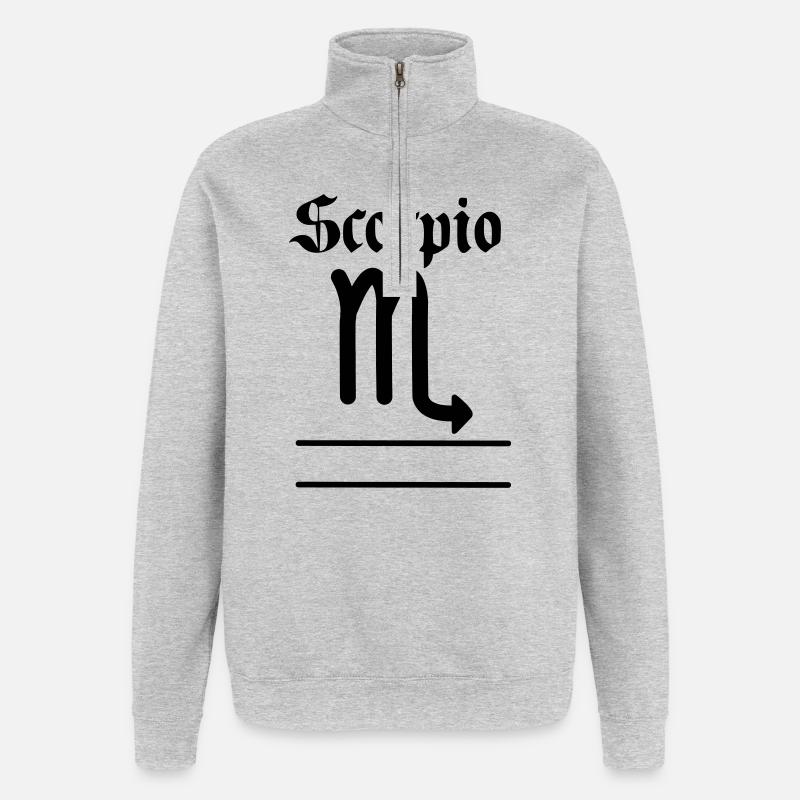 Skorpion Sternzeichen Textbanner - Quarter-Zip-Sweatshirt - Grau meliert
