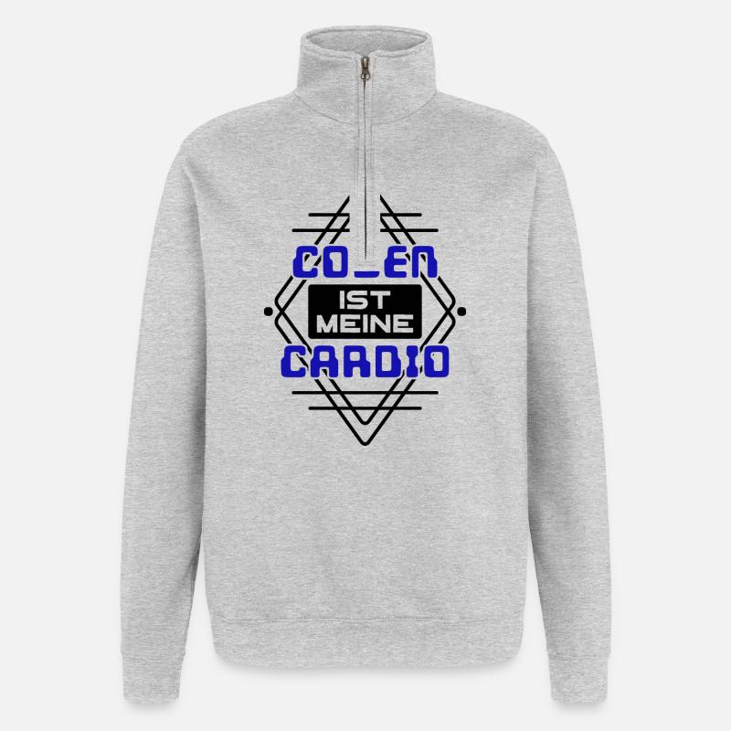 Softwareentwickler Developer Cooler Spruch Coden - Quarter-Zip-Sweatshirt - Grau meliert