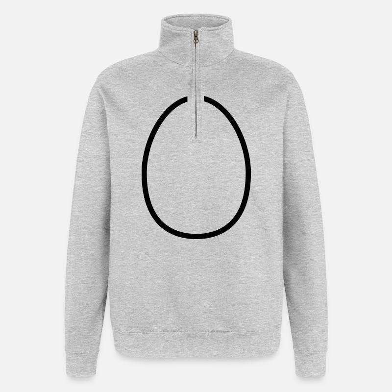 Easter Egg Contour – Minimalist Easter Design - Quarter-Zip Sweatshirt - heather grey
