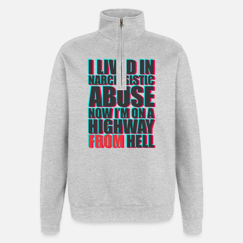 Bold Text Protest Message Design - Quarter-Zip Sweatshirt - heather grey