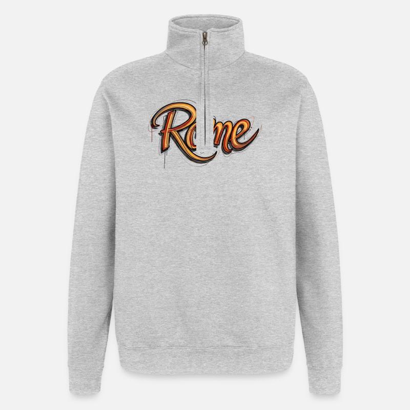 Rom - Quarter-Zip-Sweatshirt - Grau meliert