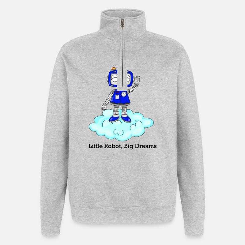 Robo mignon sur le cloud - Sweat à zip 1/4 - gris chiné