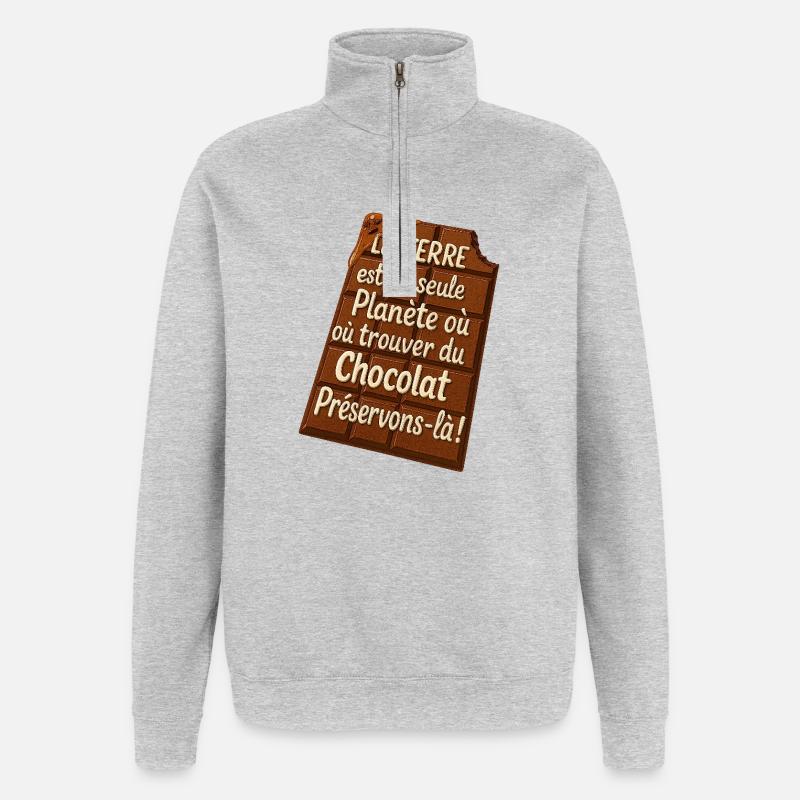 Chocolate Earth Save It - Quarter-Zip Sweatshirt - heather grey