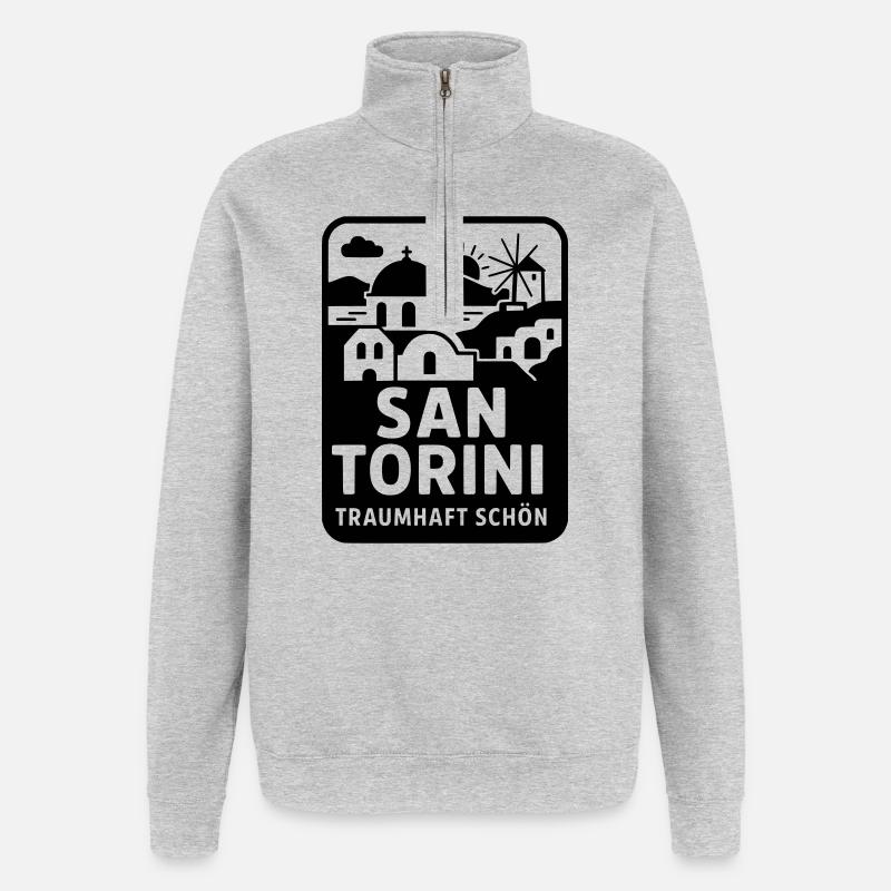 Santorini Greece San Torini Holiday Souvenir - Quarter-Zip Sweatshirt - heather grey