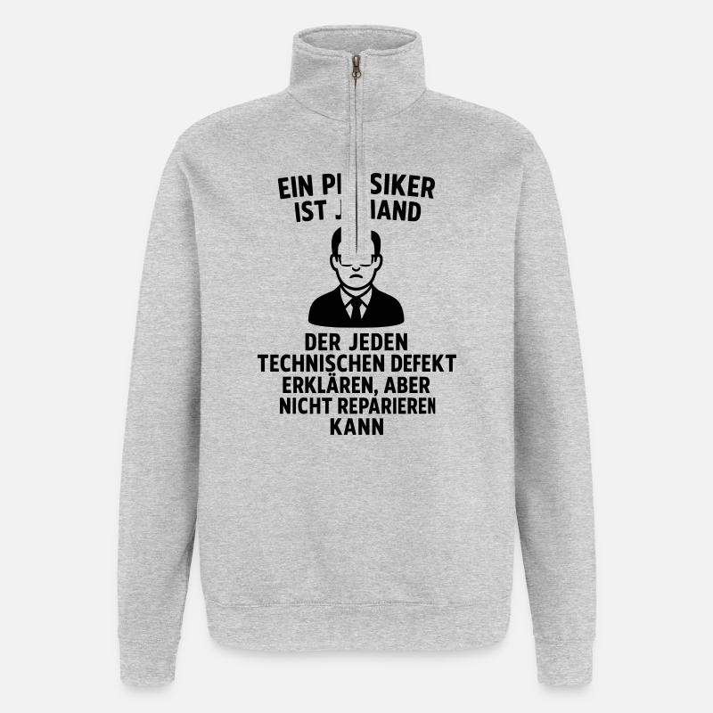 Définition de l’explication du physicien Drôle - Sweat à zip 1/4 - gris chiné