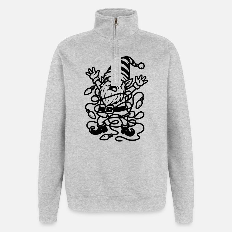 wicht lichterkette - Quarter-Zip-Sweatshirt - Grau meliert
