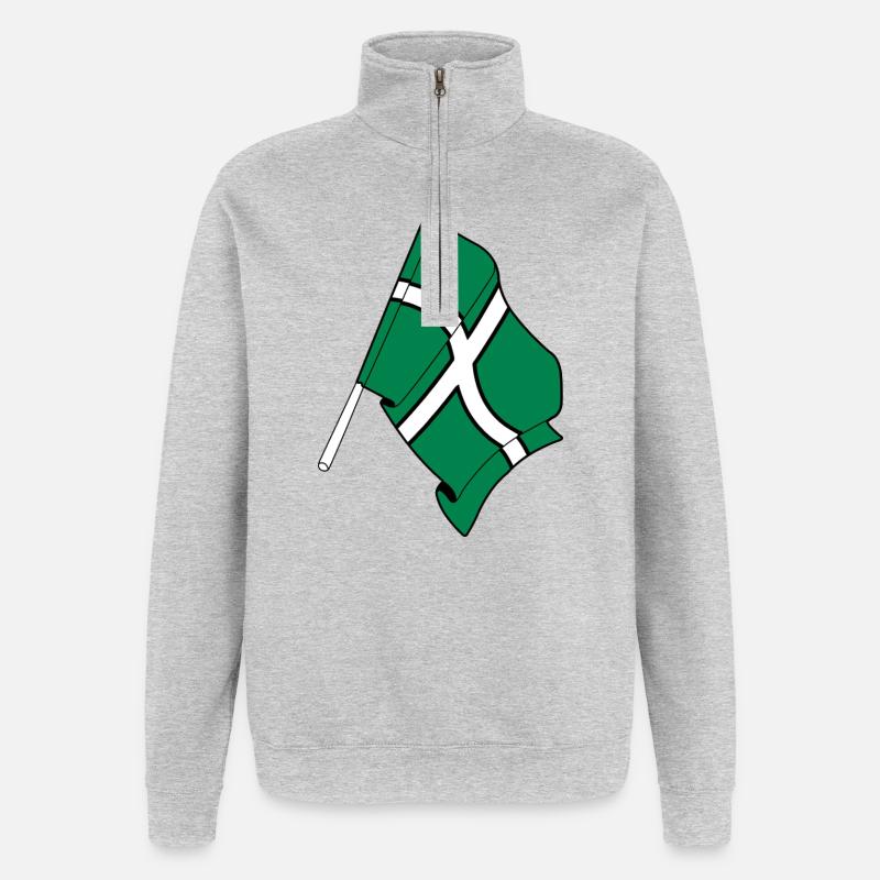 Flagge von Devon - Quarter-Zip-Sweatshirt - Grau meliert