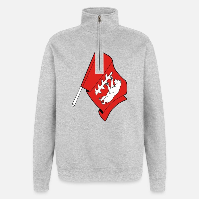 Drapeau du Warwickshire - Sweat à zip 1/4 - gris chiné