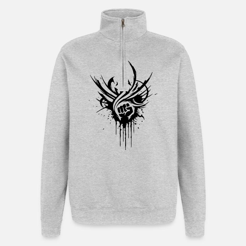 NoxstyllT3 - Sweat à zip 1/4 - gris chiné