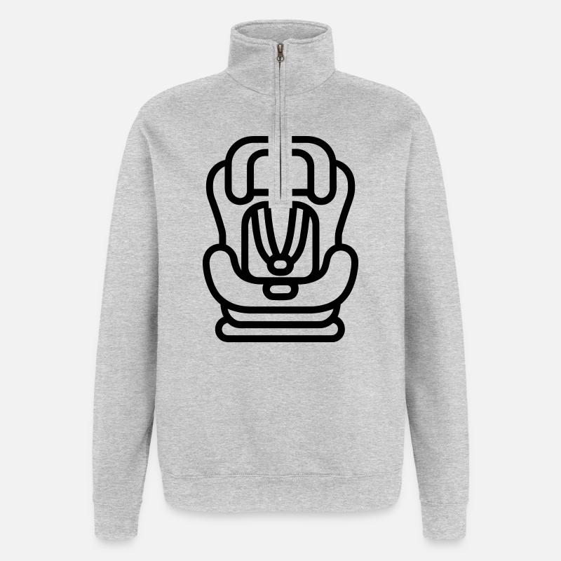 siège auto bébé - Sweat à zip 1/4 - gris chiné
