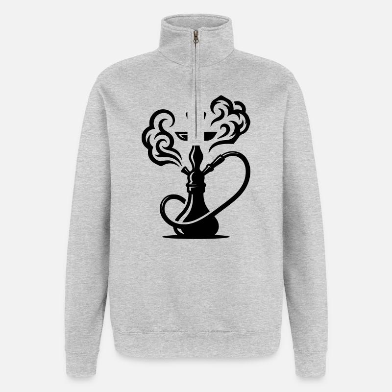 Hookah - Quarter-Zip Sweatshirt - heather grey