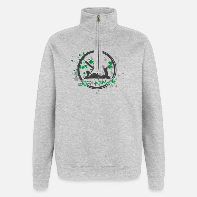 Schreiner Stolz gris-vert - Sweat à zip 1/4 - gris chiné