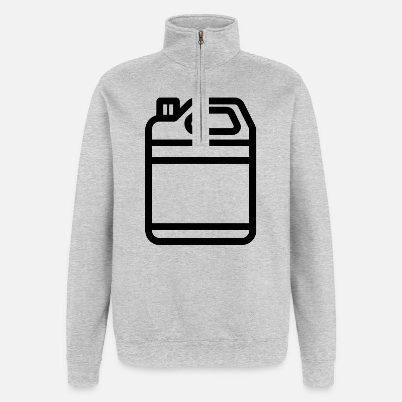bidon - Sweat à zip 1/4 - gris chiné