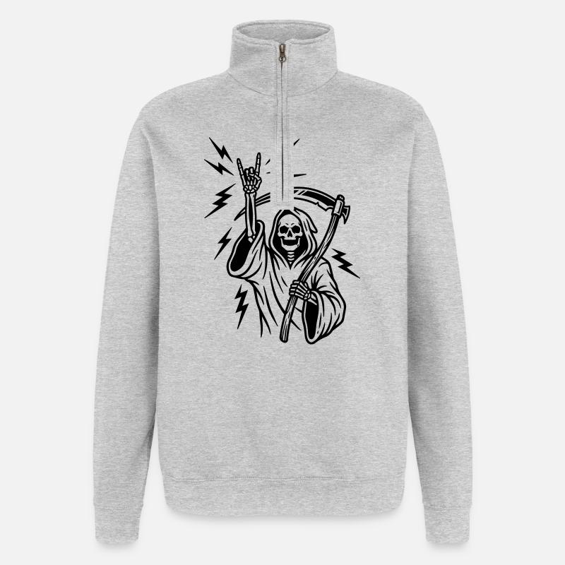 Hard Rock Hand - Quarter-Zip-Sweatshirt - Grau meliert