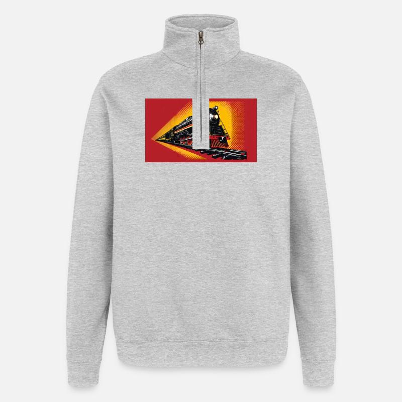 Zug 1 2 - Quarter-Zip-Sweatshirt - Grau meliert