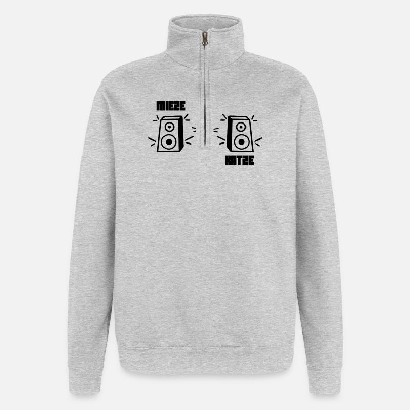 Kitty Cat Rave Techno - Quarter-Zip Sweatshirt - heather grey