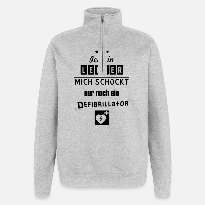 Lustiger Lehrer - Quarter-Zip-Sweatshirt - Grau meliert