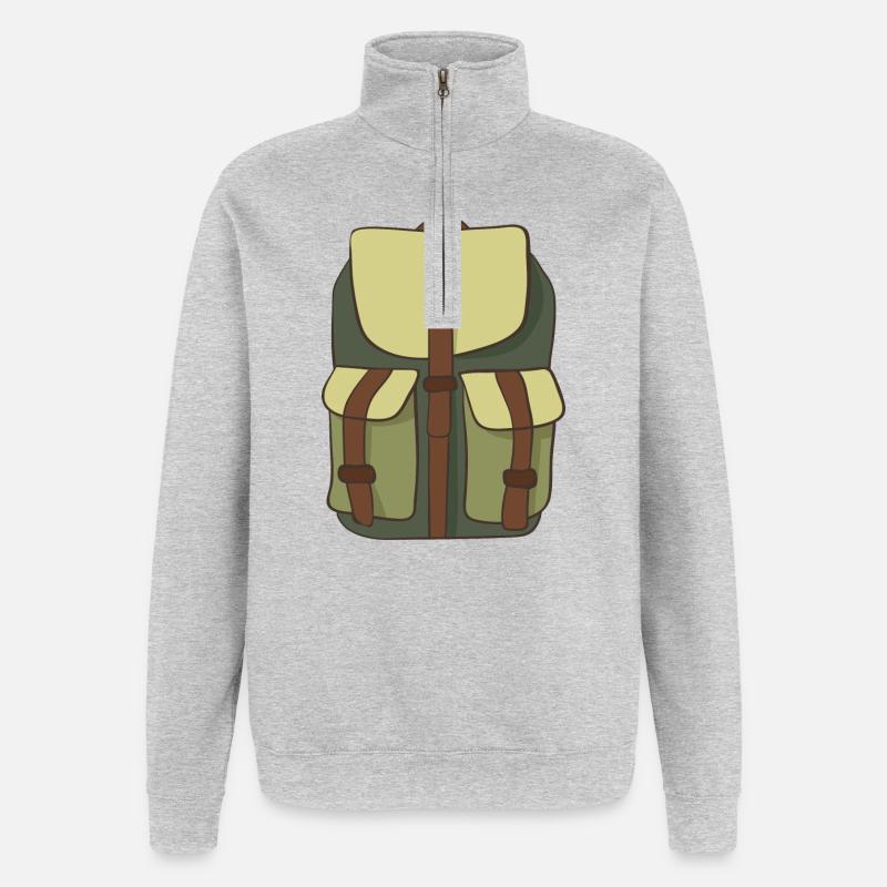 backpack - Quarter-Zip Sweatshirt - heather grey