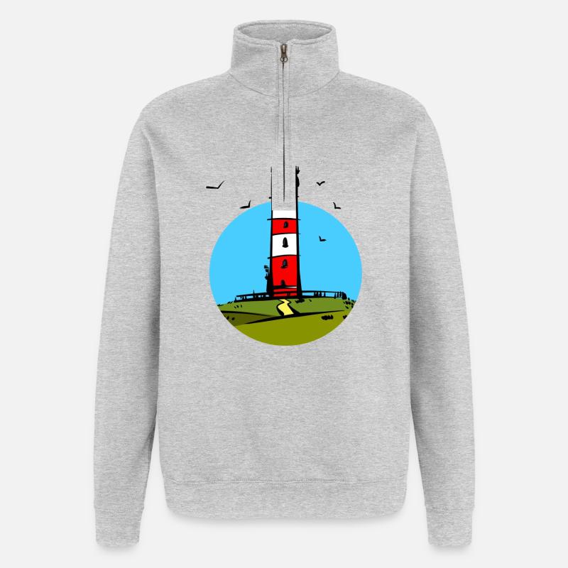 Leuchtturm Amrum Design - Quarter-Zip-Sweatshirt - Grau meliert