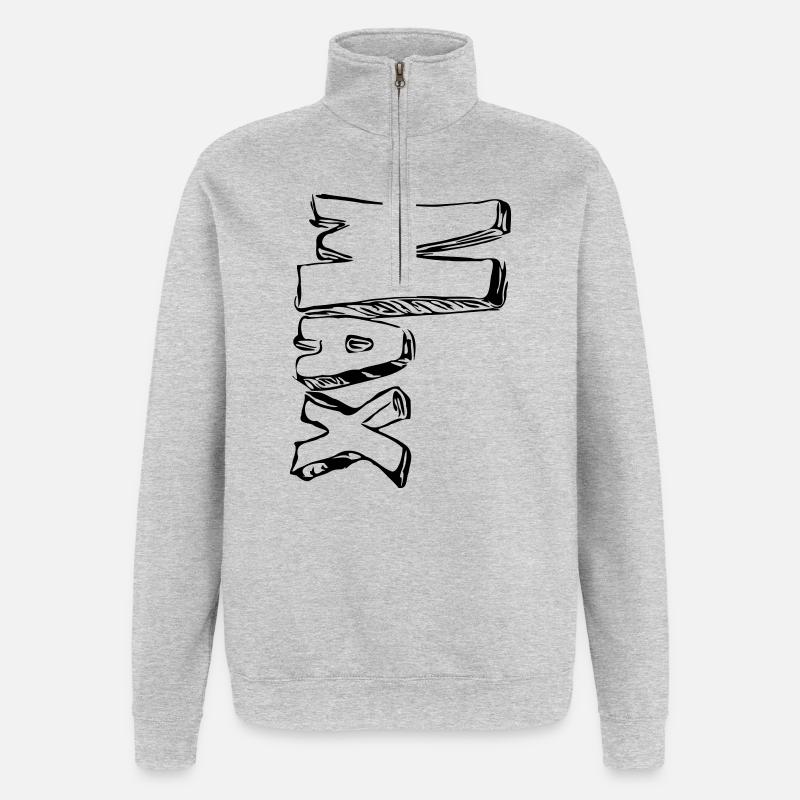 Max - Sweat à zip 1/4 - gris chiné