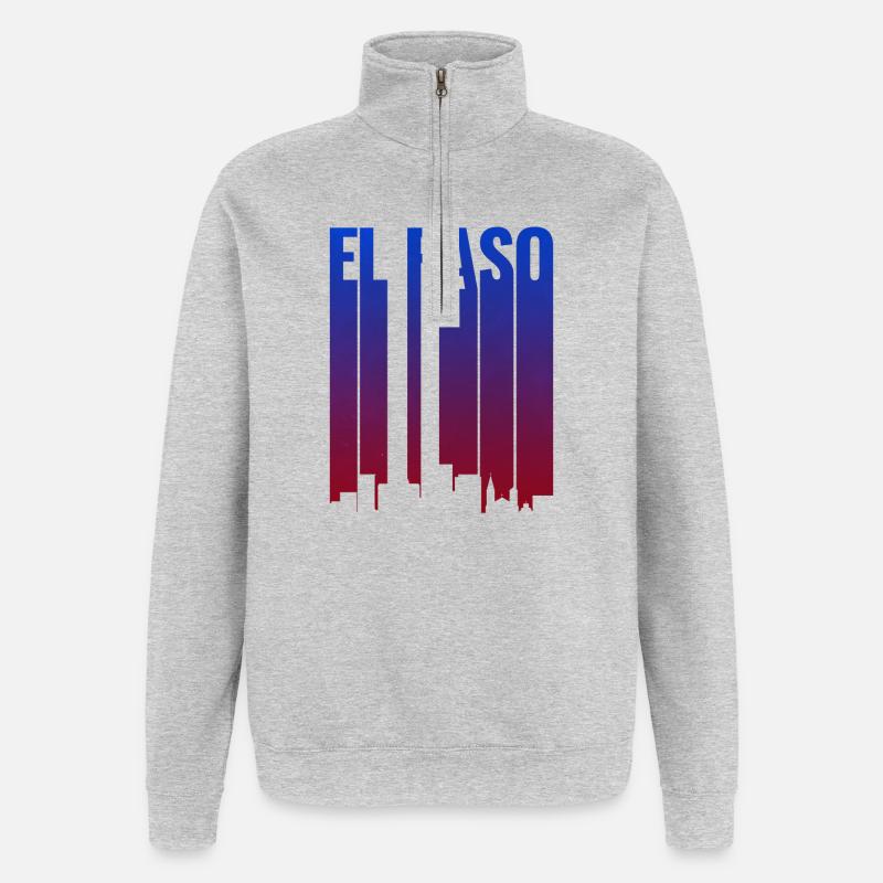 El Paso Skyline Gradient - Quarter-Zip Sweatshirt - heather grey