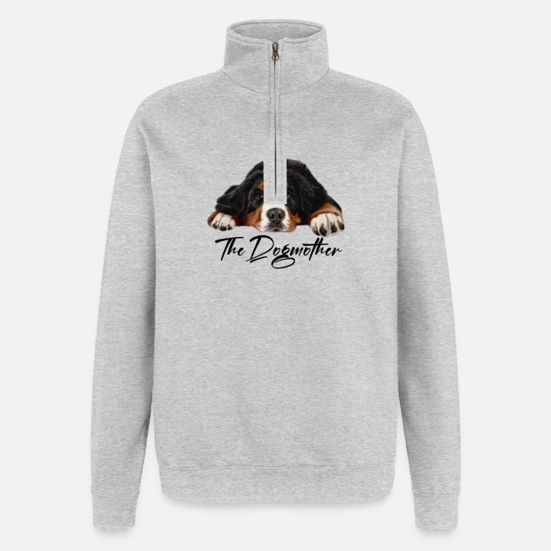 Bouvier bernois - Sweat à zip 1/4 - gris chiné