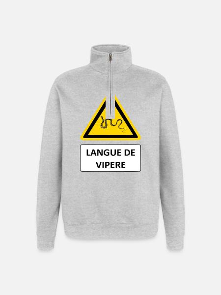 Viper's Tongue - Quarter-Zip Sweatshirt - heather grey