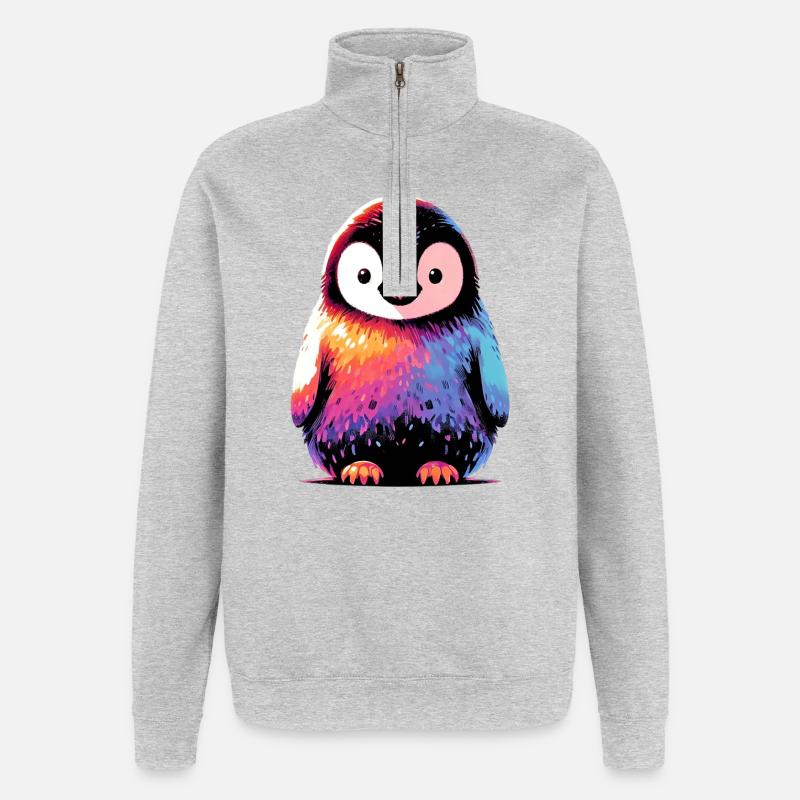 Pinguin - Quarter-Zip-Sweatshirt - Grau meliert
